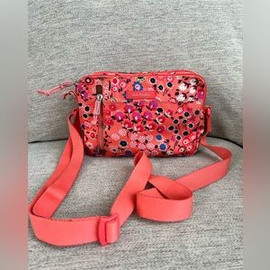 Vera Bradley Lighten Up Coral Meadow Crossbody